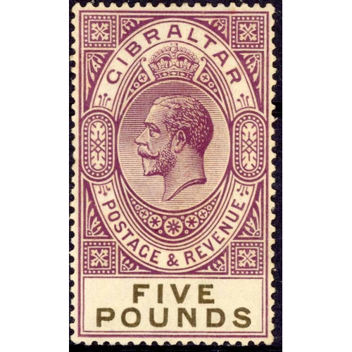 452 - 1925-32  £5 MINT; violet & black VERY lightly mounted with 1974 Alberto Diena certificate. (SG108, £... 