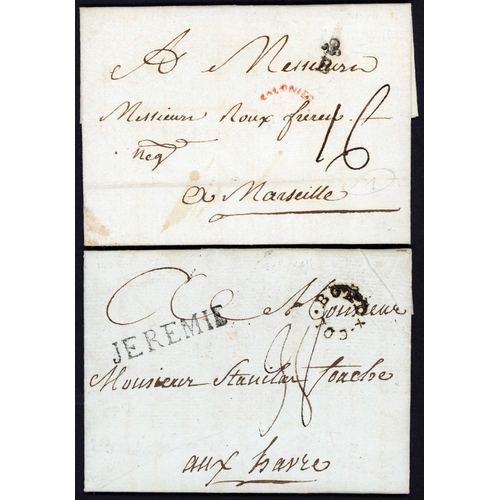 470 - EARLY COVERS EX HAITI TO FRANCE WITH BORDEAUX ENTRY MARKS: 21 Apr. 1784 EL from Port au Prince to Ma... 