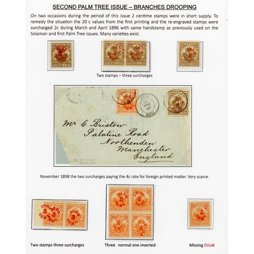 496 - 1898 SURCHARGE ISSUES INC. SCARCE COVER: 1898 2c on 20c brown & 2c on 20c orange. A range of mainly ... 