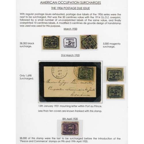 513 - 1915-20 AMERICAN OCCUPATION SURCHARGES: Comprehensive collection of surcharges used on various stamp... 