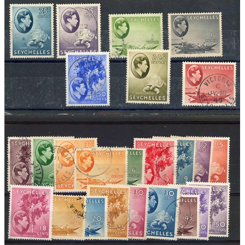 675 - 1937-51 KGVI MINT & USED COLLECTION on stock cards inc. 1938-49 set complete used & most vals to 5r ... 