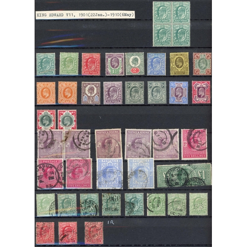 739 - STOCK PAGES OF KEVII-KGVI featuring mint 1902-10 ½d to 1/- with a good number of additional shades. ... 