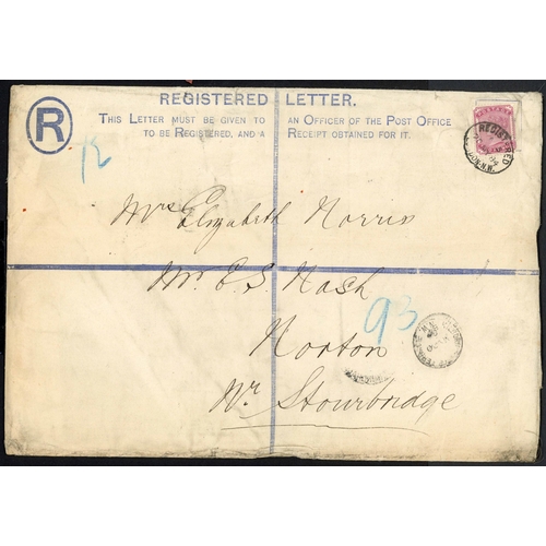 756 - LATE QV MIX INC. EARLY PARCEL POSTS: 1886-1903 group inc. large piece with large label 