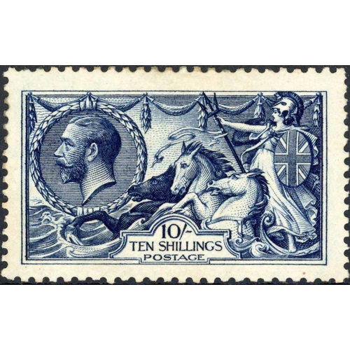 771 - 1913 WATERLOW 10/- INDIGO-BLUE: Fine mounted mint example. SG 402 £1,000