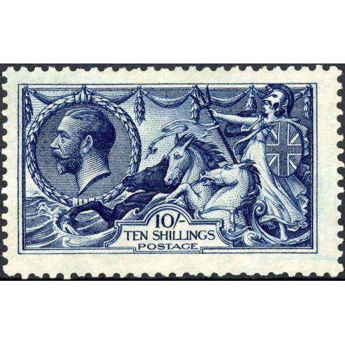 772 - 1913 WATERLOW 10/- INDIGO-BLUE: Fine, mounted mint example. SG 402 £850.