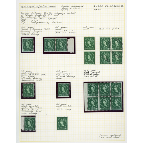 804 - MINT & USED WILDING COLLECTION INC. COVERS, 1952-58: Binder housing a range of Wilding defins inc. s... 