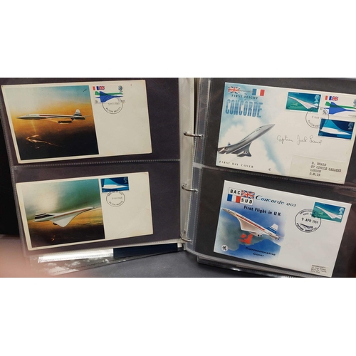 812 - CONCORDE COVER & STAMP COLLECTION: Five binders with collections of mostly signed covers relating to... 