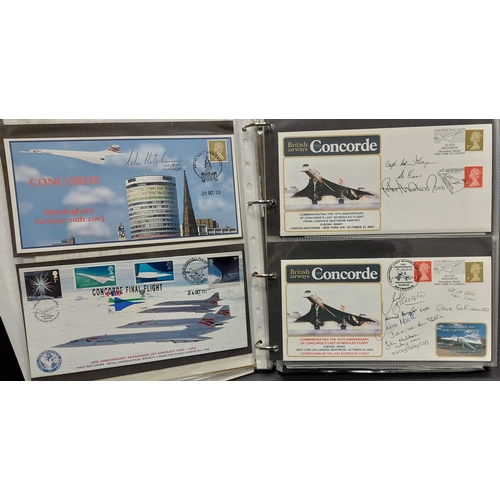 812 - CONCORDE COVER & STAMP COLLECTION: Five binders with collections of mostly signed covers relating to... 