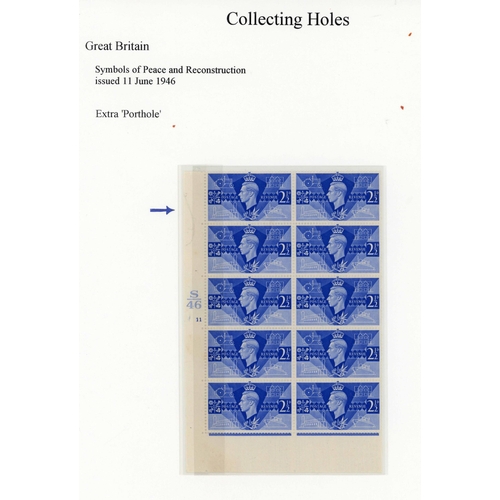 85 - COLLECTING HOLES (2): 1881-2016 interesting GB display on twenty six written up pages with some unus... 