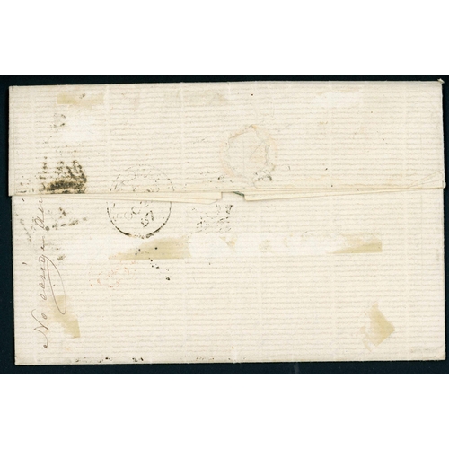 856 - C51 CANCELLING 10d PAIR + 3d EX PUERTO RICO: 26 Oct. 1867 EL (tape remnants) ex Puerto Rico to Cadiz... 