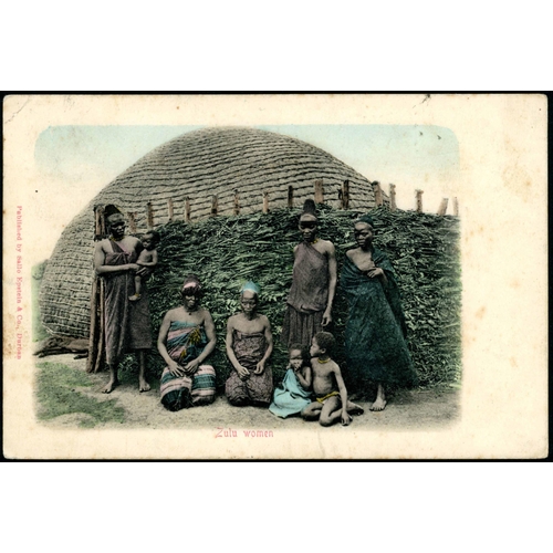 857 - POSTAGE DUE - 1905 PPC; 10 Apr. 1905 PPC (depicting Zulu women in native dress) from Johannesburg to... 