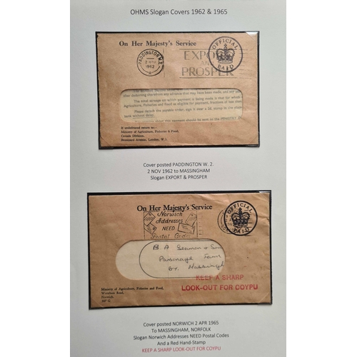 860 - REGISTERED, METERS, AND SLOGANS;  A carton with a  diverse range of GB postal history written-up in ... 