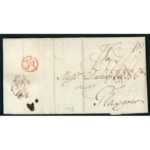 862 - PRESTAMP MIX INC. 2 'DOCKWRAS', LORD RAGLAN O.H.M.S. COVER, ETC.: 1766-1847 group mainly to/ex Londo... 