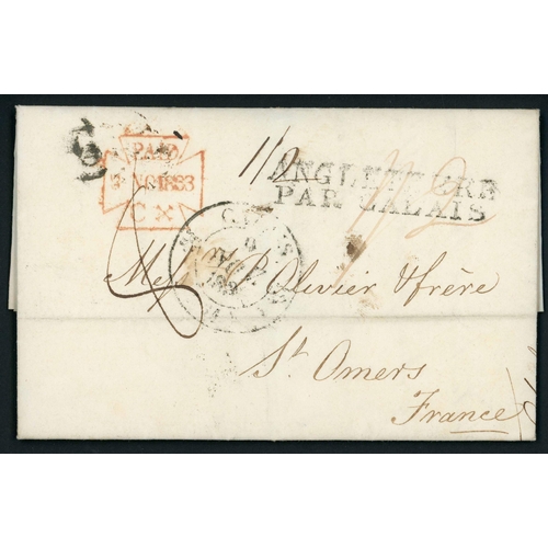 862 - PRESTAMP MIX INC. 2 'DOCKWRAS', LORD RAGLAN O.H.M.S. COVER, ETC.: 1766-1847 group mainly to/ex Londo... 