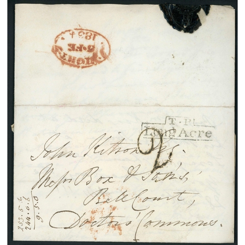 862 - PRESTAMP MIX INC. 2 'DOCKWRAS', LORD RAGLAN O.H.M.S. COVER, ETC.: 1766-1847 group mainly to/ex Londo... 