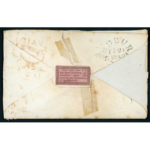 897 - ANTI-CORN LAWS LABEL, QV FRANKINGS & HIGH VALUE COMBINATIONS: 1842-1872 group of 3d (2), 6d (2) & 1/... 