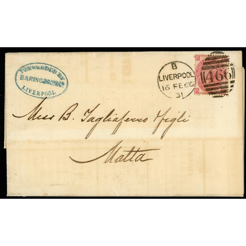 897 - ANTI-CORN LAWS LABEL, QV FRANKINGS & HIGH VALUE COMBINATIONS: 1842-1872 group of 3d (2), 6d (2) & 1/... 