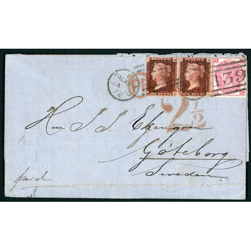 897 - ANTI-CORN LAWS LABEL, QV FRANKINGS & HIGH VALUE COMBINATIONS: 1842-1872 group of 3d (2), 6d (2) & 1/... 