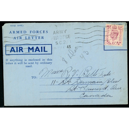 903 - TO CANADA - CENSORS, MIXED ISSUES, HIGH-RATES, AIRMAILS, MARITIME MAIL, ETC.: 1938-52 group containi... 