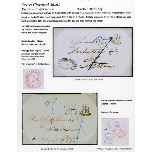 905 - PRE-STAMP & STAMPLESS MAIL TO EUROPEAN DESTINATIONS: 1815-67 range of covers inc. 1815 EL London to ... 