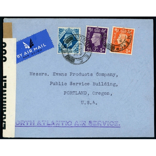 913 - TO USA - RATES & FRANKINGS STUDY: 1937-53 group with unusual frankings for commercial mail inc. 30 M... 