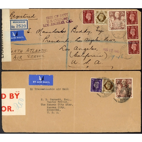 914 - 1939-40 USA - EARLY WWII GROUP: A selection of censored items inc. 22 Dec. 1939 env. from London to ... 