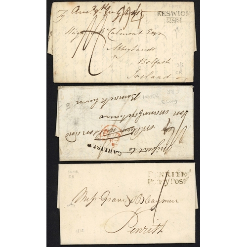 1232 - 1785-1938: c.1785 E to Bewdley endorsed Cross post with good WHITE / HAVEN hs on reverse; 1801 EL to... 