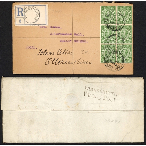 1233 - 1756-1912: Selection inc. 1756 EL to London with fine 37mmx10mm DERBY hs; 1776-77 correspondence, 6 ... 