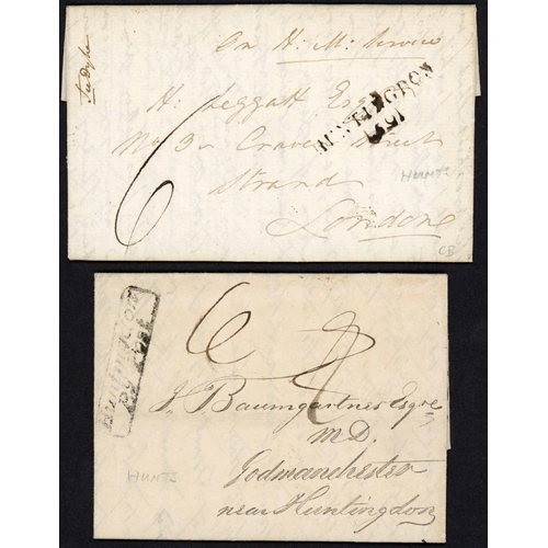 1257 - 1794-1921: Small group with 1794 EL to postmaster at / Markett Harboro with overinked circular HUNTI... 