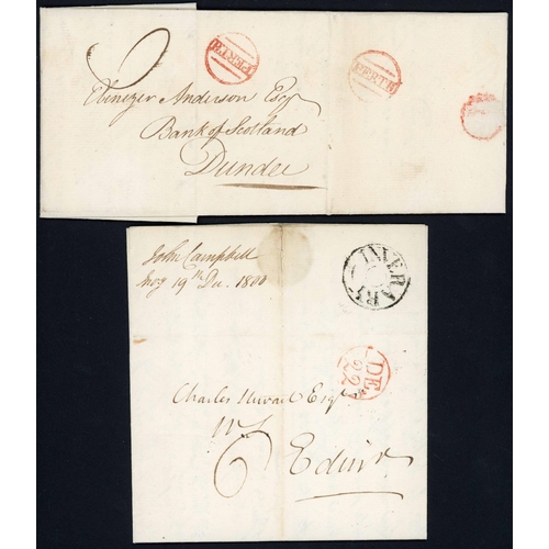 1328 - HIGHLANDS PRESTAMP COLLECTION: A box-file containing a written-up 1766-1839 (mainly early 1800s) set... 