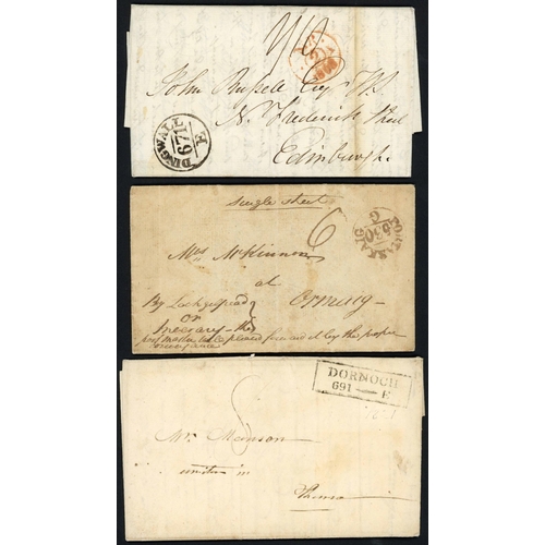 1328 - HIGHLANDS PRESTAMP COLLECTION: A box-file containing a written-up 1766-1839 (mainly early 1800s) set... 