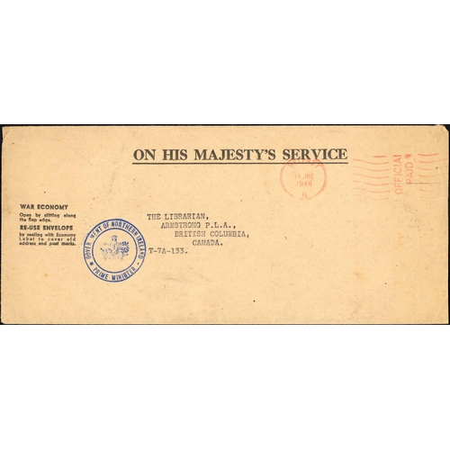 1357 - OFFICIAL MAIL - GOVERNMENT DEPARTMENTS: A large binder containing an 1859-1982 accumulation of mainl... 