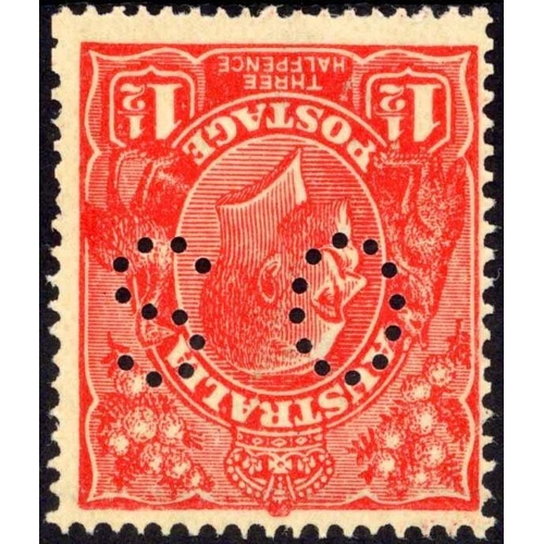 308 - 1924 1½d PRINTED ON GUM SIDE: Fine mint example with inverted watermark and perf. OS. SGO80wa cat. £... 