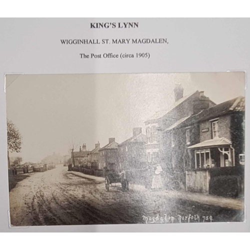 1270 - KING'S LYNN - VILLAGES T-W; 1840-2000 6 red folders in box with written up collection of covers, pos... 