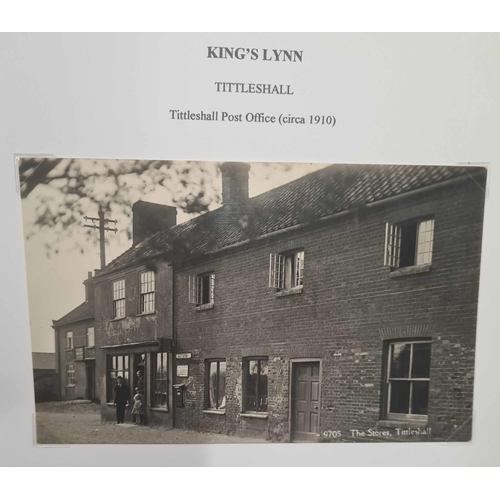 1270 - KING'S LYNN - VILLAGES T-W; 1840-2000 6 red folders in box with written up collection of covers, pos... 