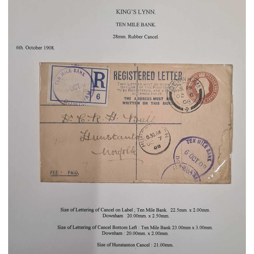 1270 - KING'S LYNN - VILLAGES T-W; 1840-2000 6 red folders in box with written up collection of covers, pos... 