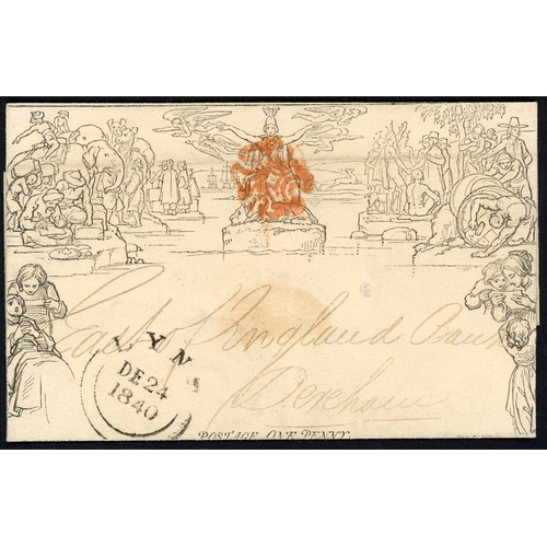 1280 - KING'S LYNN - 1840 1d BLACK & 1d MULREADYS: 1840-1842 group inc. 19 Nov. 1840 EL cancelled Lynn with... 