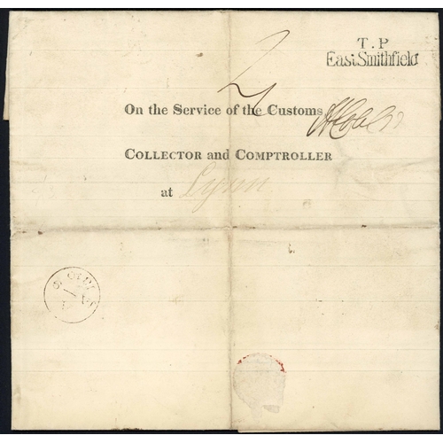 1281 - LAST DAY UNIFORM 4d-POST PREPAID; Fine 9 Jan. 1840 EL (fold at centre; clearly dated on reverse) fro... 