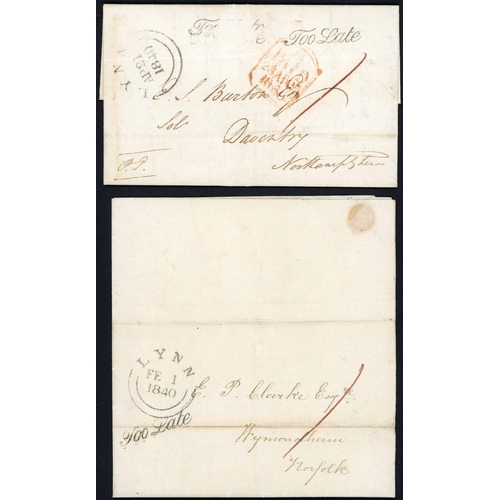 1282 - KING'S LYNN - PREPAID UNIFORM 4d & 1d POSTS: Mounted collection of 1840 good to v.fine covers all wi... 