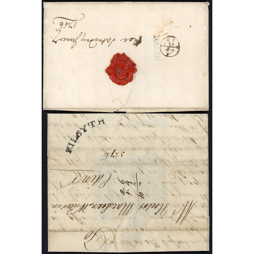 1337 - PRESTAMP HAND-PICKED COVERS WITH S. LINE/CURVED MARKS INC. COLOURS, SPELLING ERRORS, ETC.; 1746-1839... 