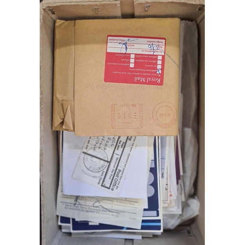 261 - POST OFFICE COUNTER STATIONERY: A small box containing a range of used and unused P.O. counter items... 