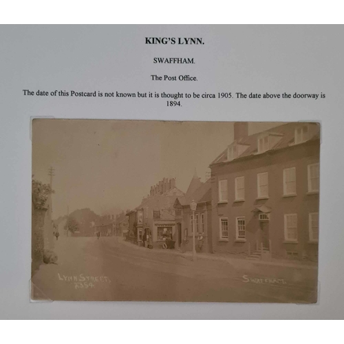 1269 - KING'S LYNN - VILLAGES - SWAFFHAM; 1736-2000 3 Red binders with written up collection of pre-stamp &... 