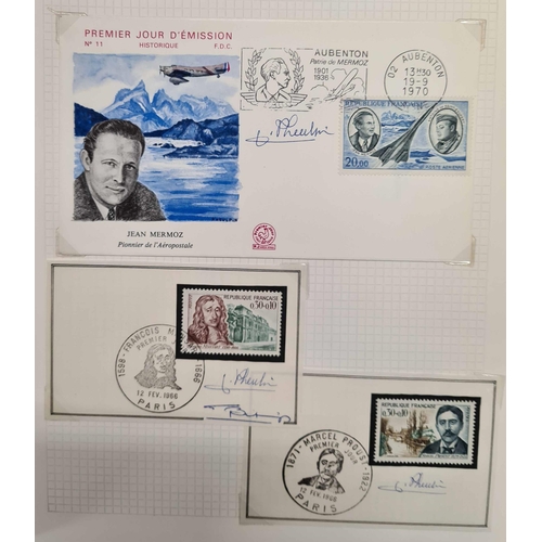 403 - MISCELLANY: 1947-48 thematic study of people & places on mint stamps with additional postcards etc. ... 