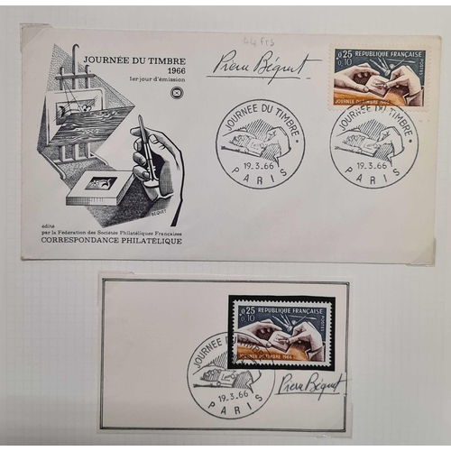 403 - MISCELLANY: 1947-48 thematic study of people & places on mint stamps with additional postcards etc. ... 