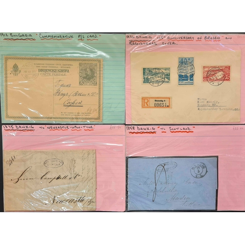 23 - EAST EUROPEAN ASSORTMENT; A carton containing an accumulation of covers and stamps. Bulgarian stamps... 