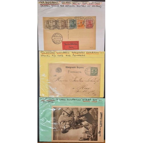 429 - MIXTURE OF COVERS & MINT OR USED STAMPS: A carton containing a box file, stockbook, album pages & lo... 