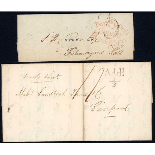 1219 - 1817-56 COLLECTION OF PRE STAMP & STAMPLESS ENTIRES with a few wrappers and free fronts with a wide ... 