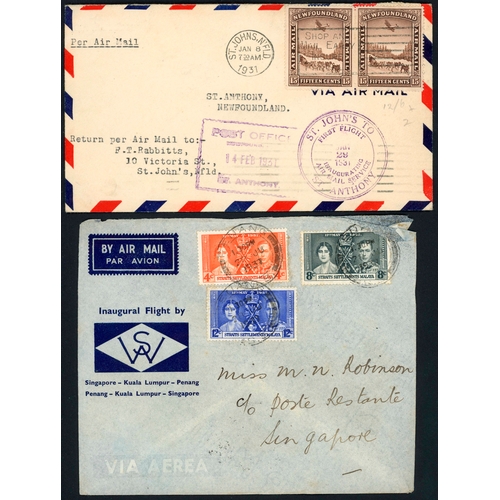 234 - WORLDWIDE CHIEFLY FIRST FLIGHTS 1920s TO MODERN: Covers & cards with useful noted inc. 1930s Newfoun... 