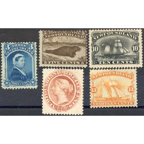 241 - 1865-1868 UNUSED RANGE: 3c, 5c, 10c, 12c & 13c values. Of fine appearance but all without gum. SG 26... 