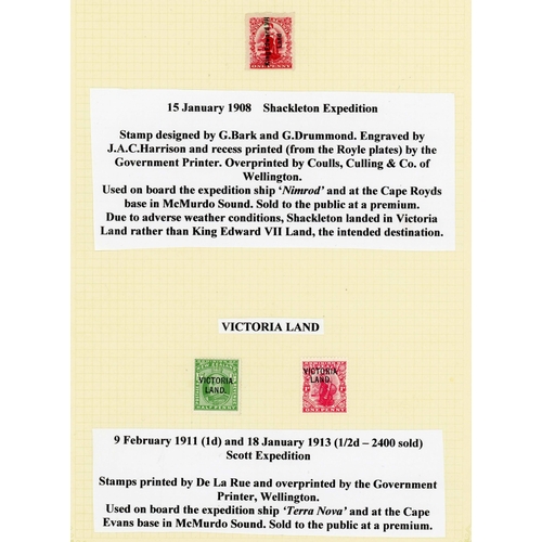 6 - ANTARCTIC EXPEDITIONS: 1908 Shackleton Expedition 1d rose-carmine vertically opt. 